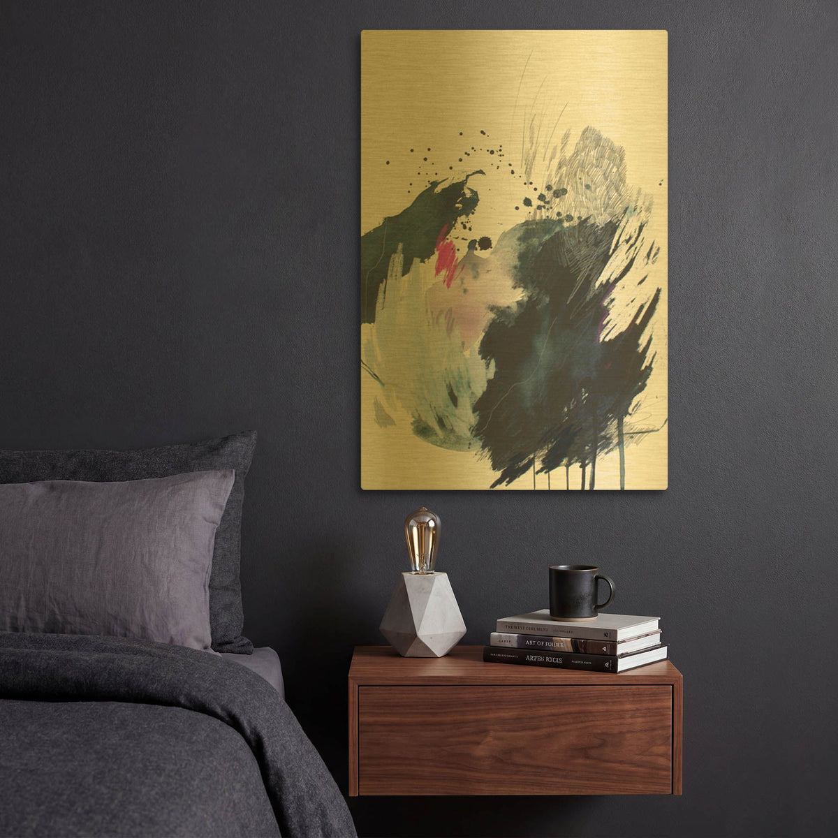 'Spell and Gaze No. 2' By Ying Guo Gold Metal Wall Art