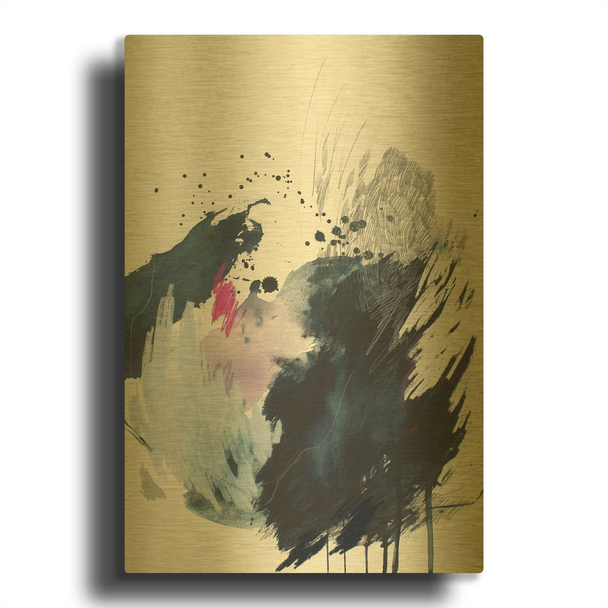 'Spell and Gaze No. 2' By Ying Guo Gold Metal Wall Art
