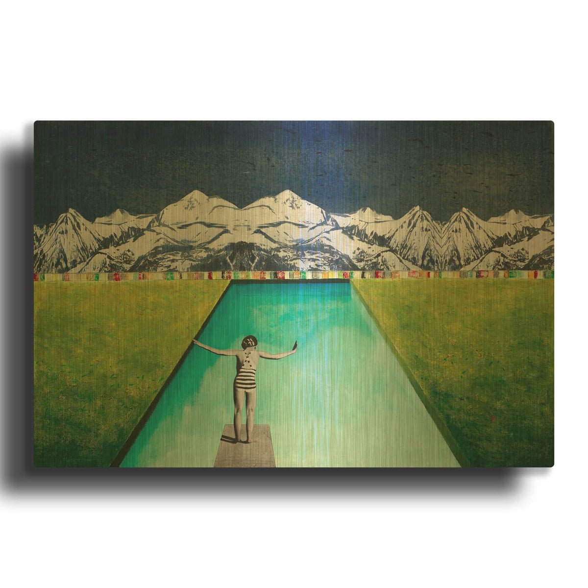 'PRINT' By DB Waterman Gold Metal Wall Art