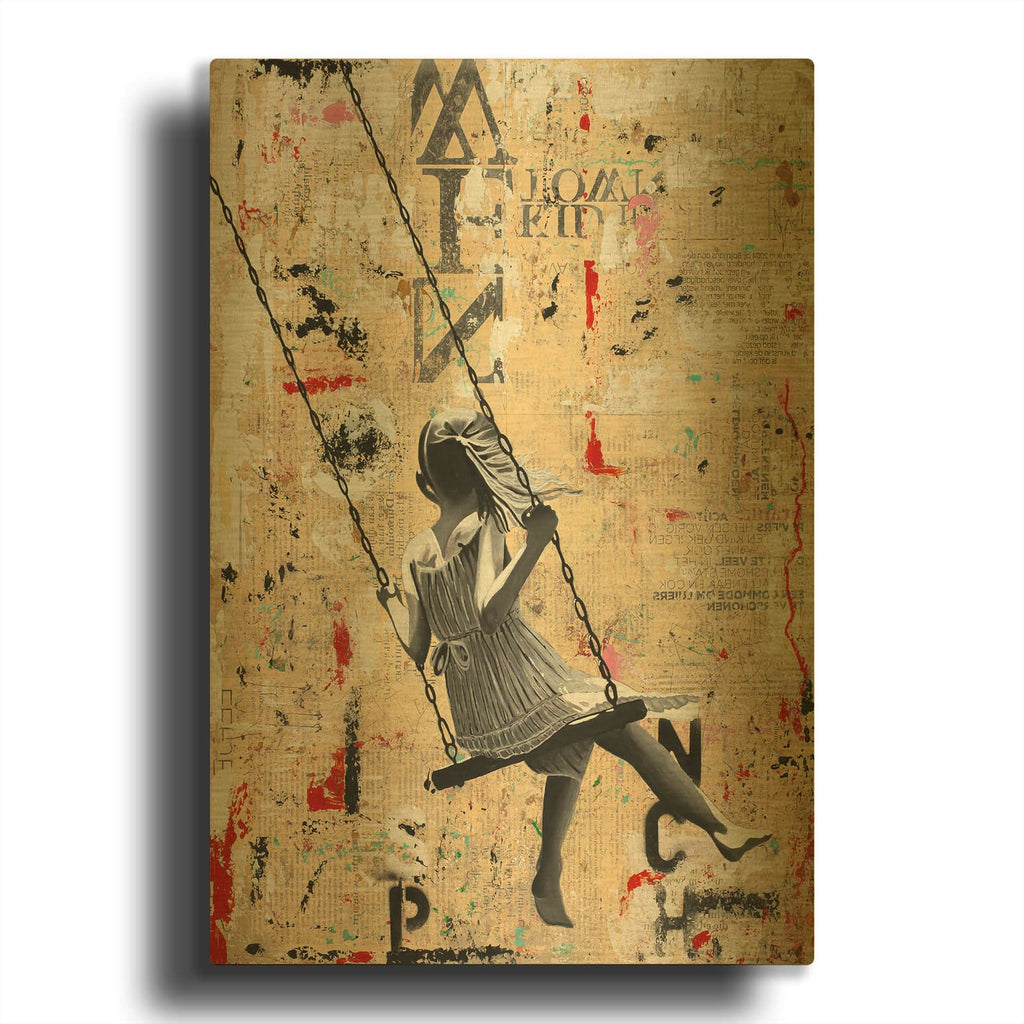 'Summer Swing' By DB Waterman Gold Metal Wall Art
