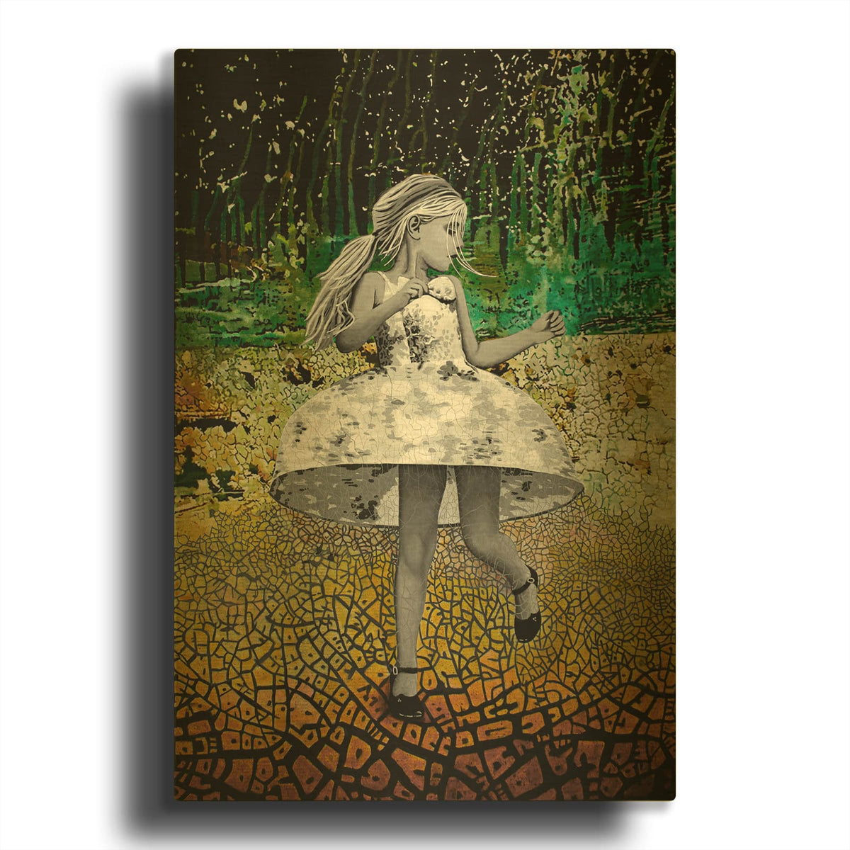 'Raindance' By DB Waterman Gold Metal Wall Art