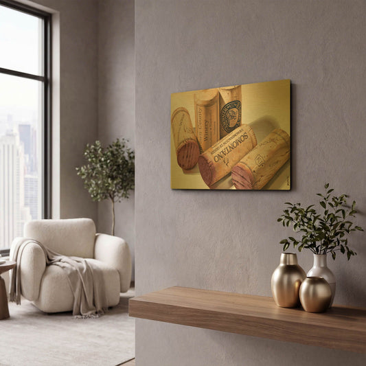 'Corks' By Ed Roberts Gold Metal Wall Art