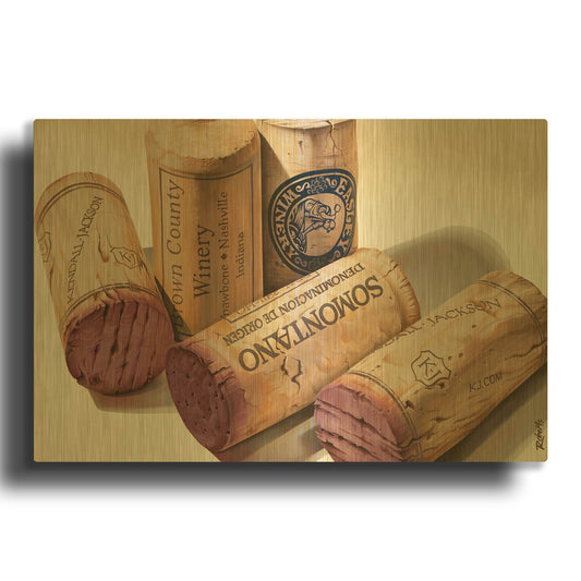'Corks' By Ed Roberts Gold Metal Wall Art