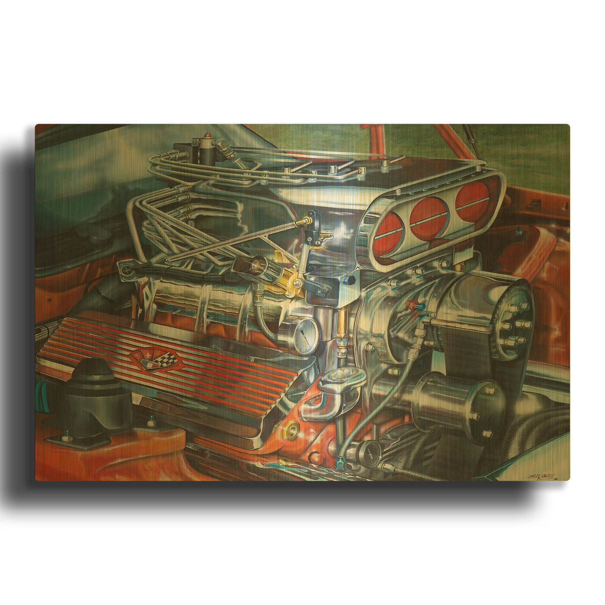 'Horse Power' By Ed Roberts Gold Metal Wall Art