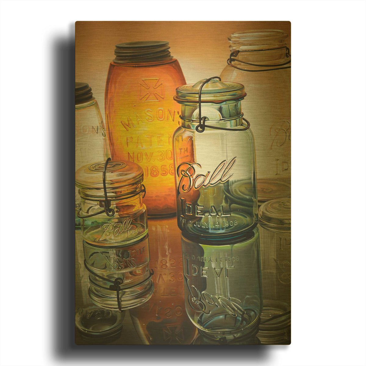 'Reflections Of The Past' By Ed Roberts Gold Metal Wall Art