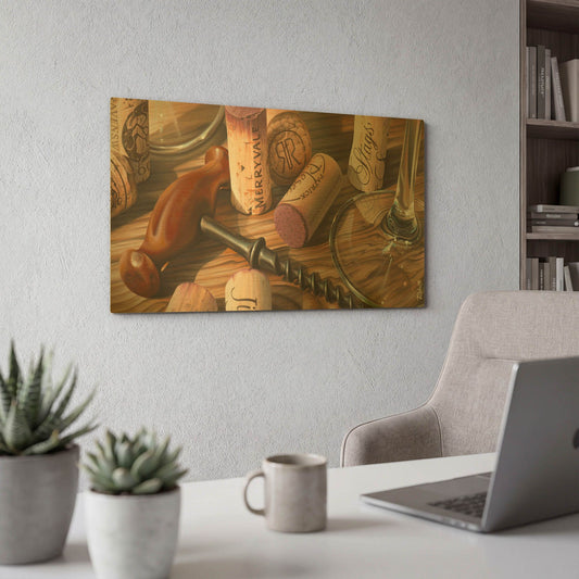 'Weekend At The Cabin' By Ed Roberts Gold Metal Wall Art