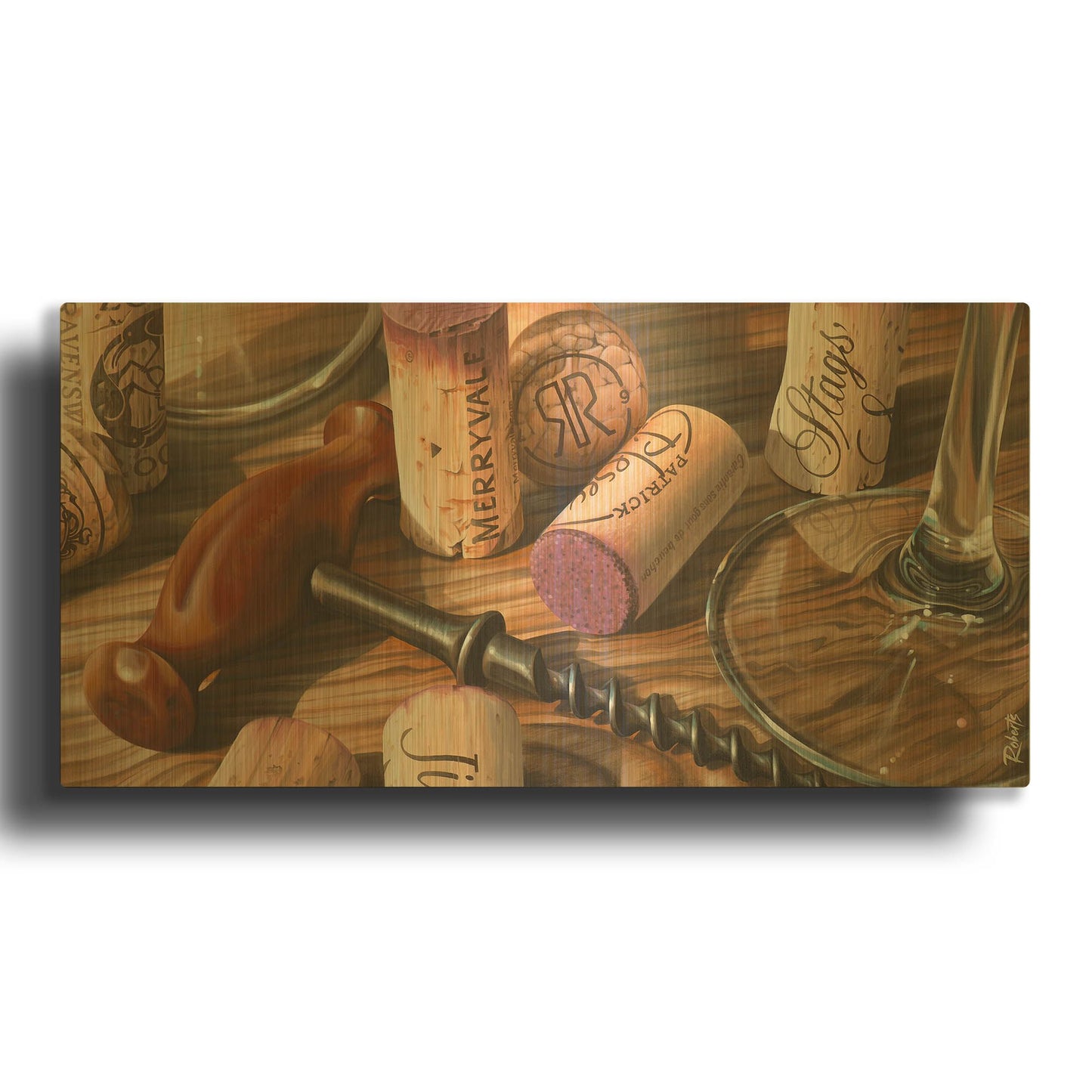 'Weekend At The Cabin' By Ed Roberts Gold Metal Wall Art