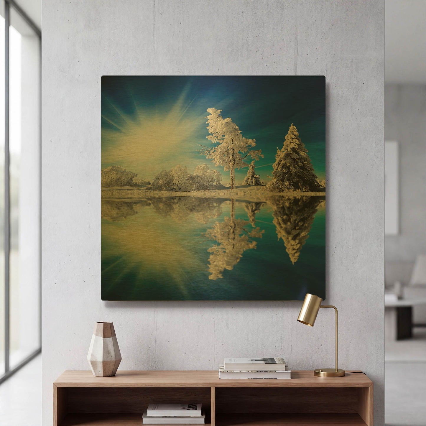 'Cold Light' By Philippe Sainte Gold Metal Wall Art