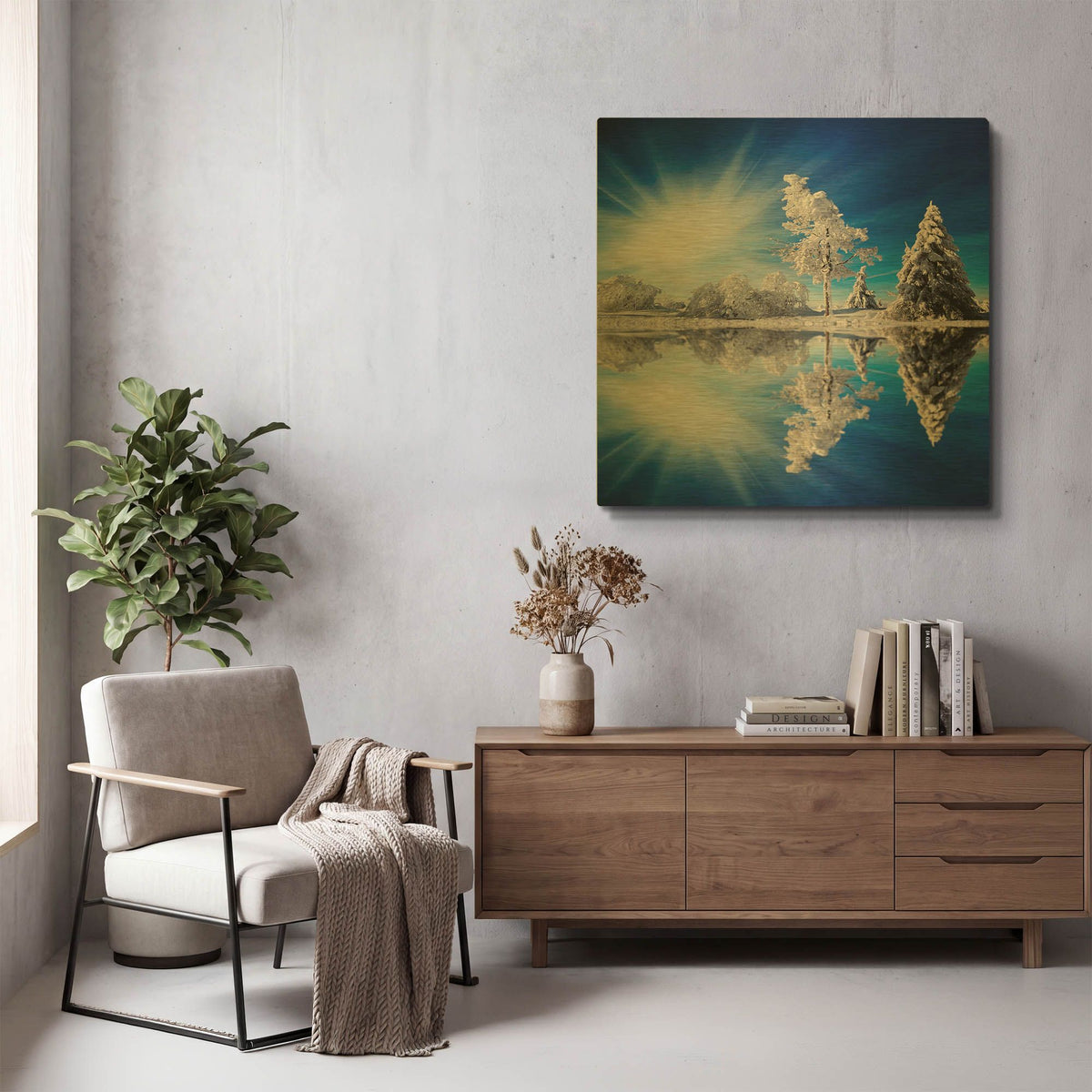 'Cold Light' By Philippe Sainte Gold Metal Wall Art