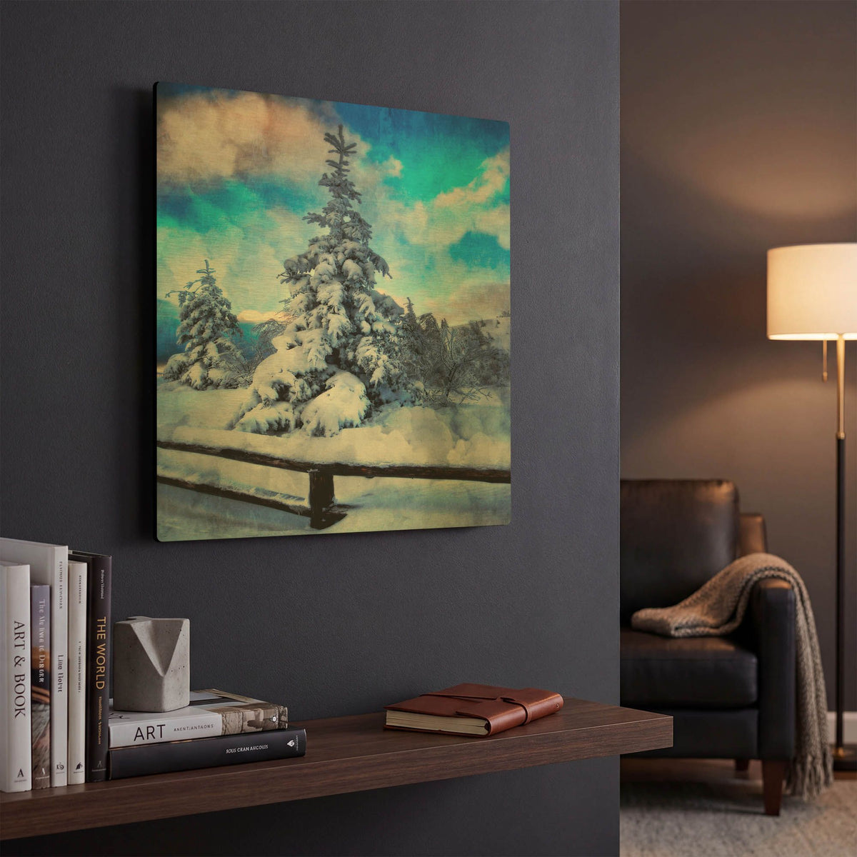 'My Beautiful Fir Tree' By Philippe Sainte Gold Metal Wall Art