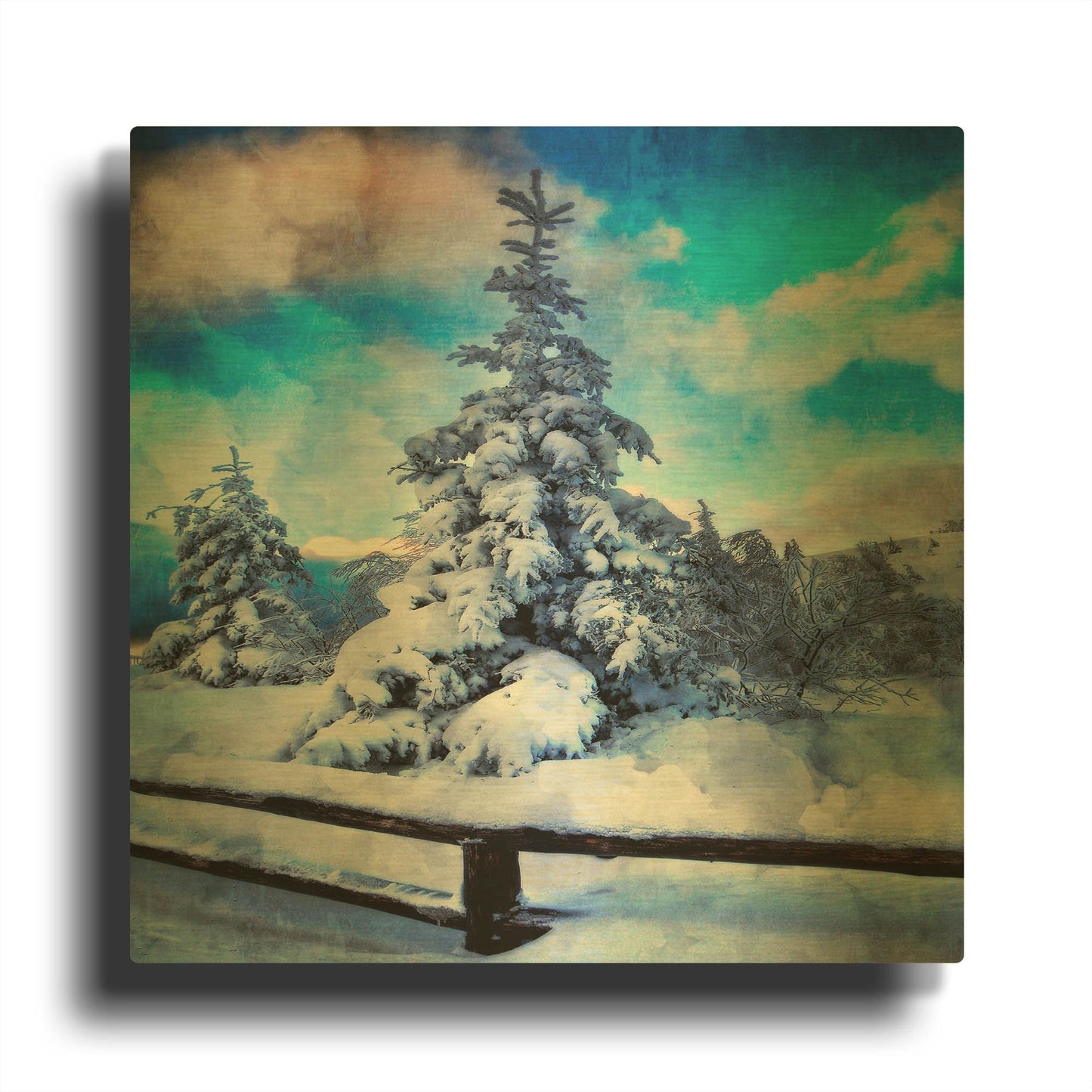 'My Beautiful Fir Tree' By Philippe Sainte Gold Metal Wall Art
