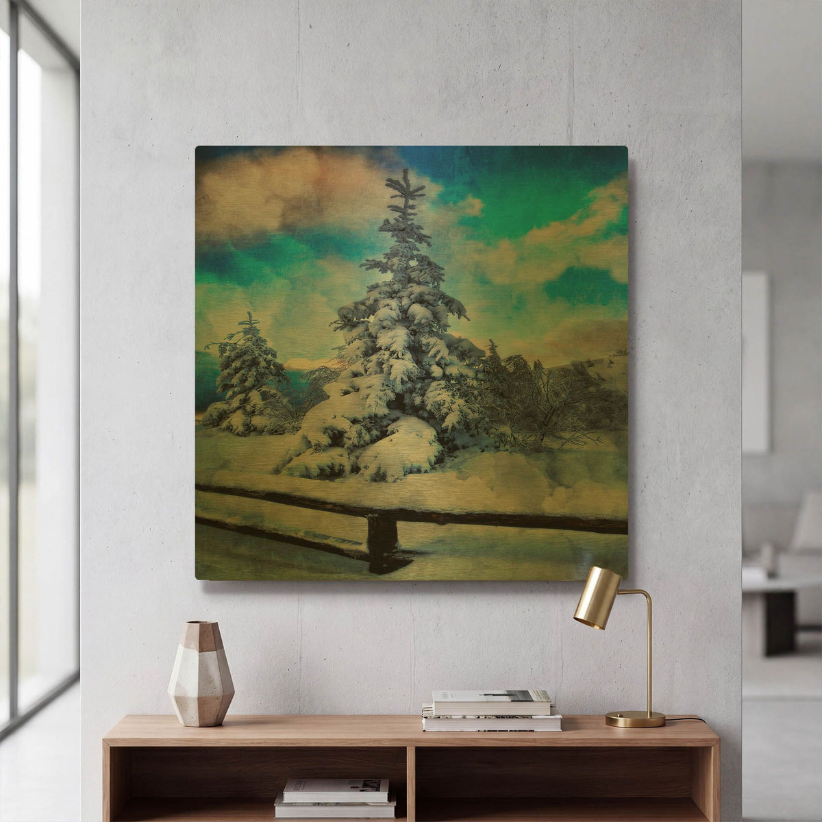 'My Beautiful Fir Tree' By Philippe Sainte Gold Metal Wall Art