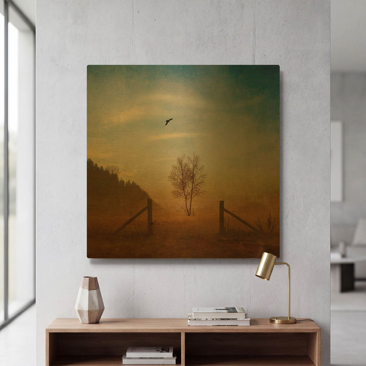 'Open Space' By Philippe Sainte Gold Metal Wall Art