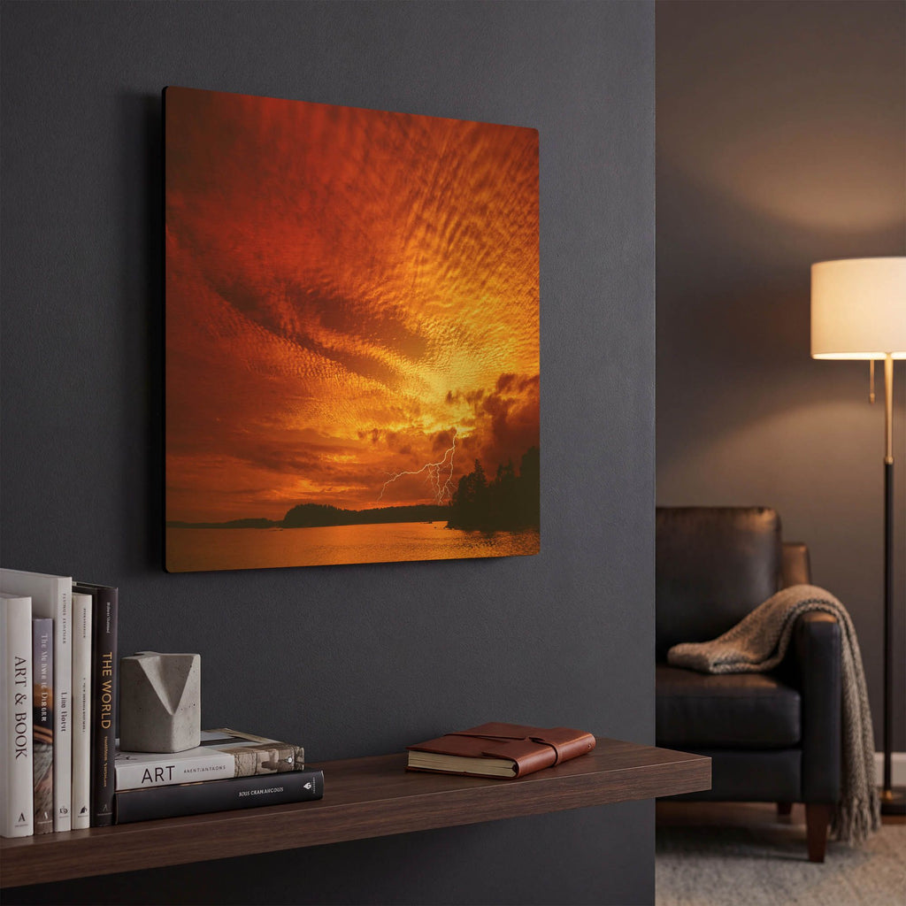 'Red Storm' By Philippe Sainte Gold Metal Wall Art