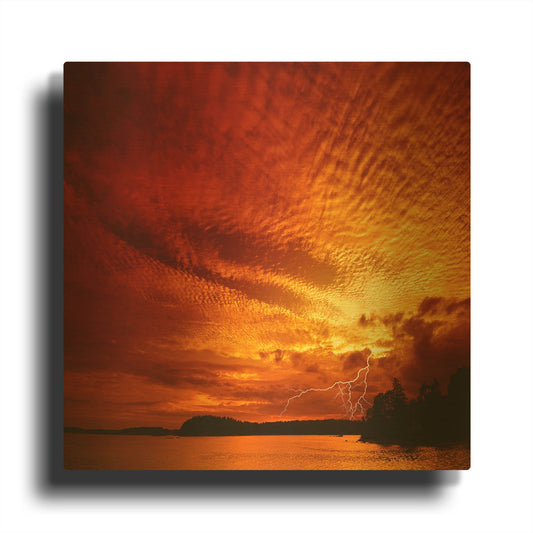 'Red Storm' By Philippe Sainte Gold Metal Wall Art