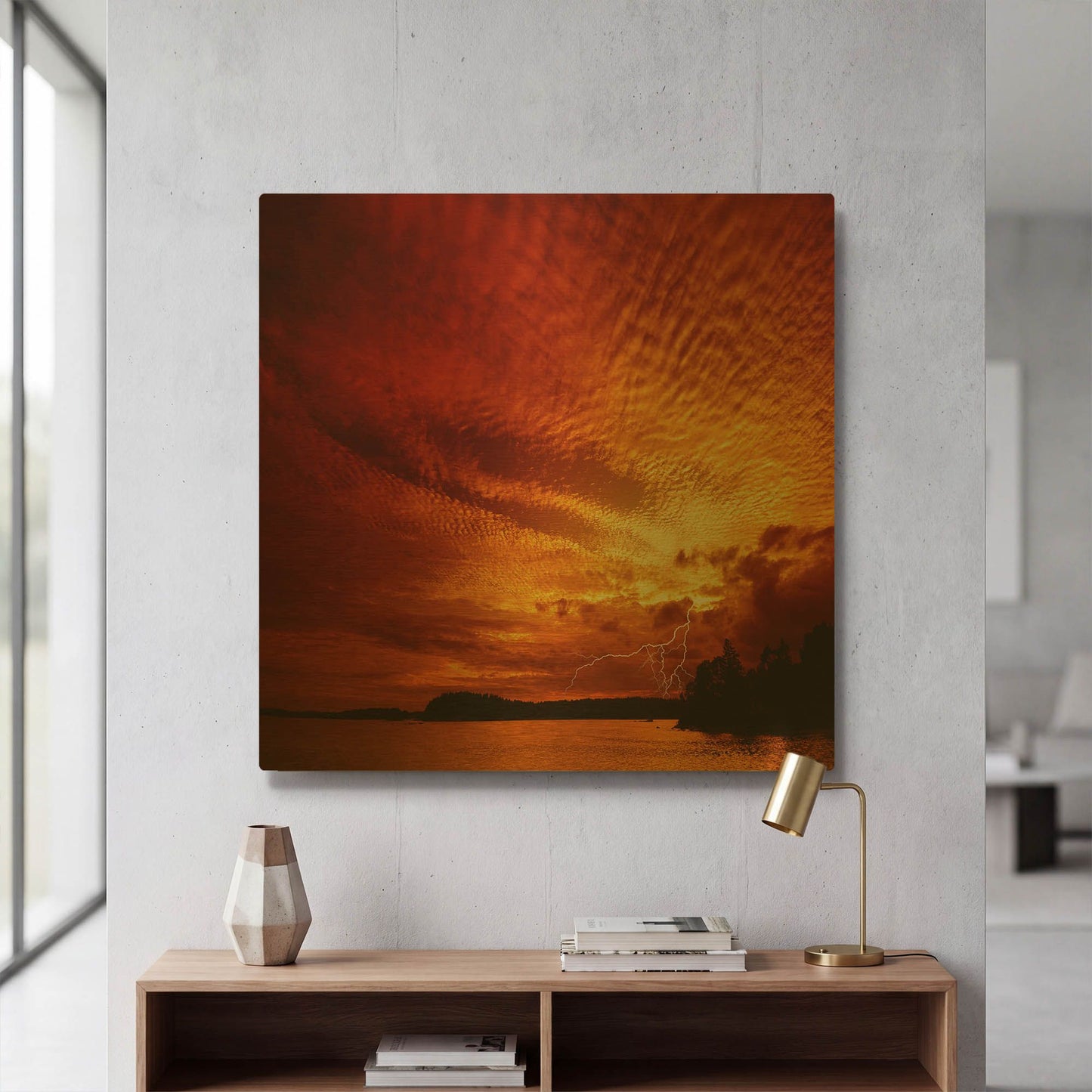 'Red Storm' By Philippe Sainte Gold Metal Wall Art