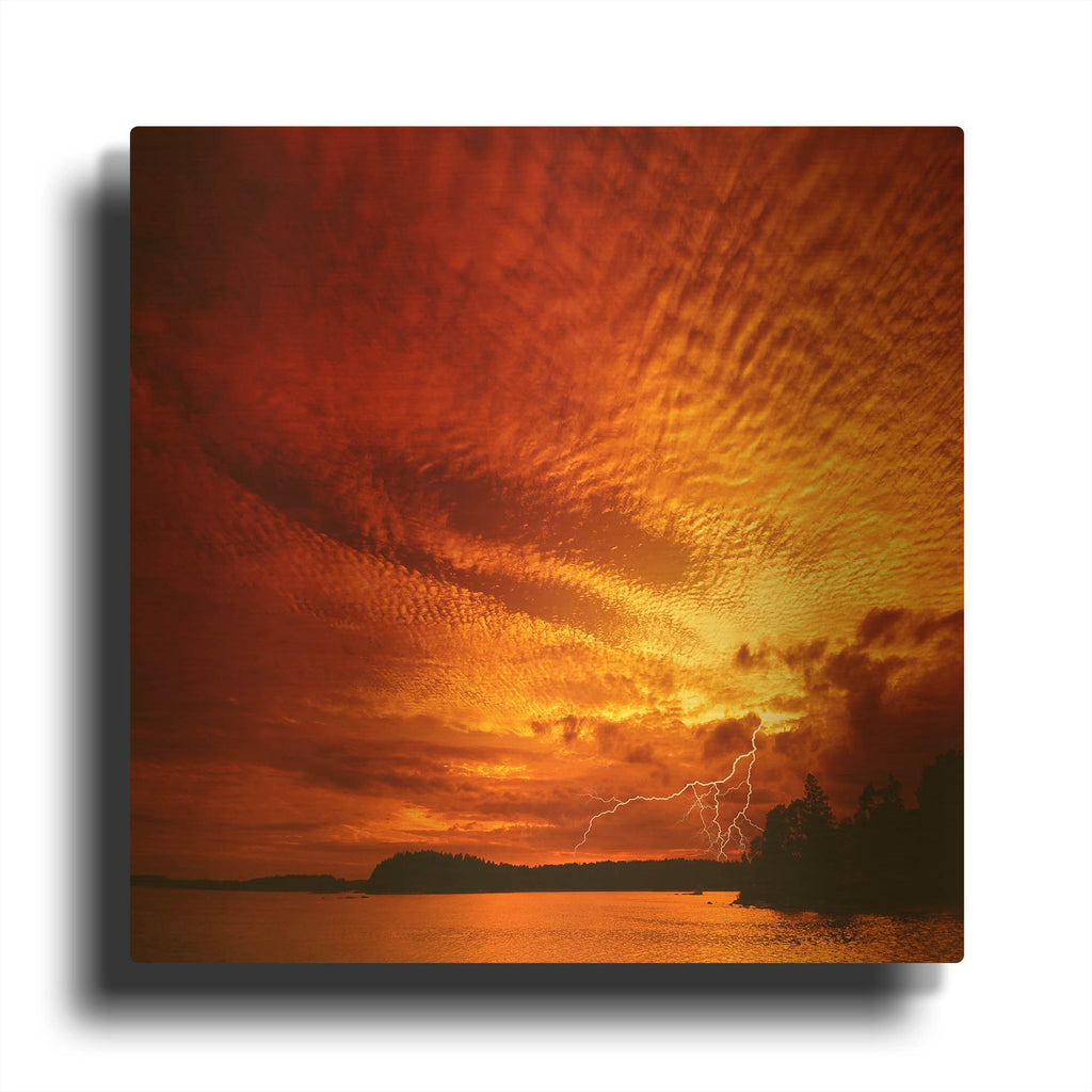 'Red Storm' By Philippe Sainte Gold Metal Wall Art