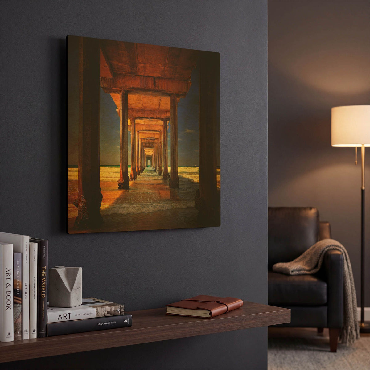 'San Diego Greetings' By Philippe Sainte Gold Metal Wall Art