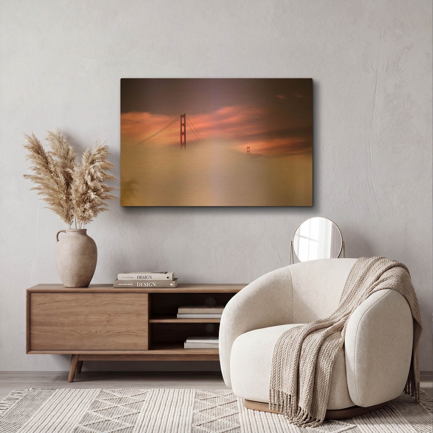 'San Francisco Fog' By Philippe Sainte Gold Metal Wall Art