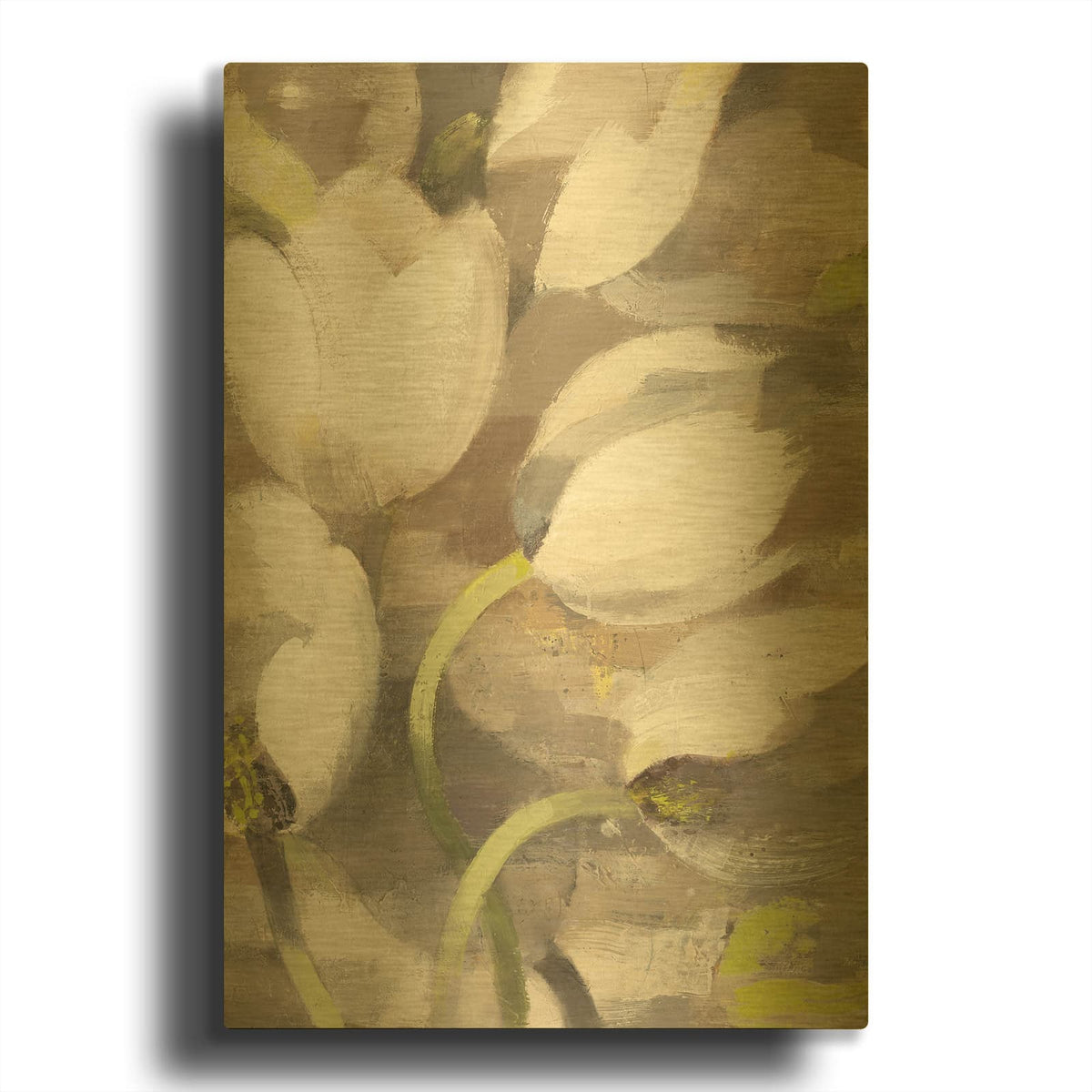 'Tulip Delight II' By Albena Hristova Gold Metal Wall Art