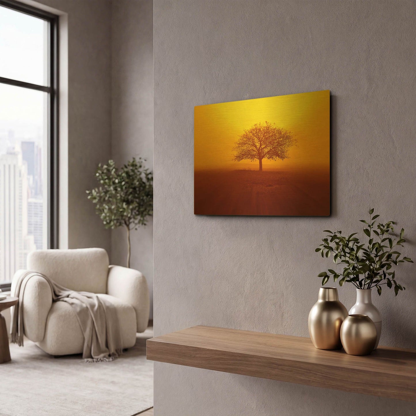 'So lonely' By Philippe Sainte Gold Metal Wall Art