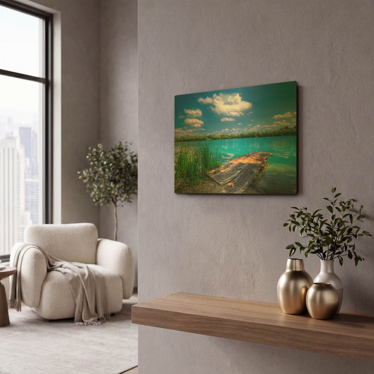 'Sunny Day' By Philippe Sainte Gold Metal Wall Art