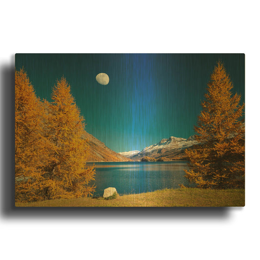 'The Rock And The Moon' By Philippe Sainte Gold Metal Wall Art