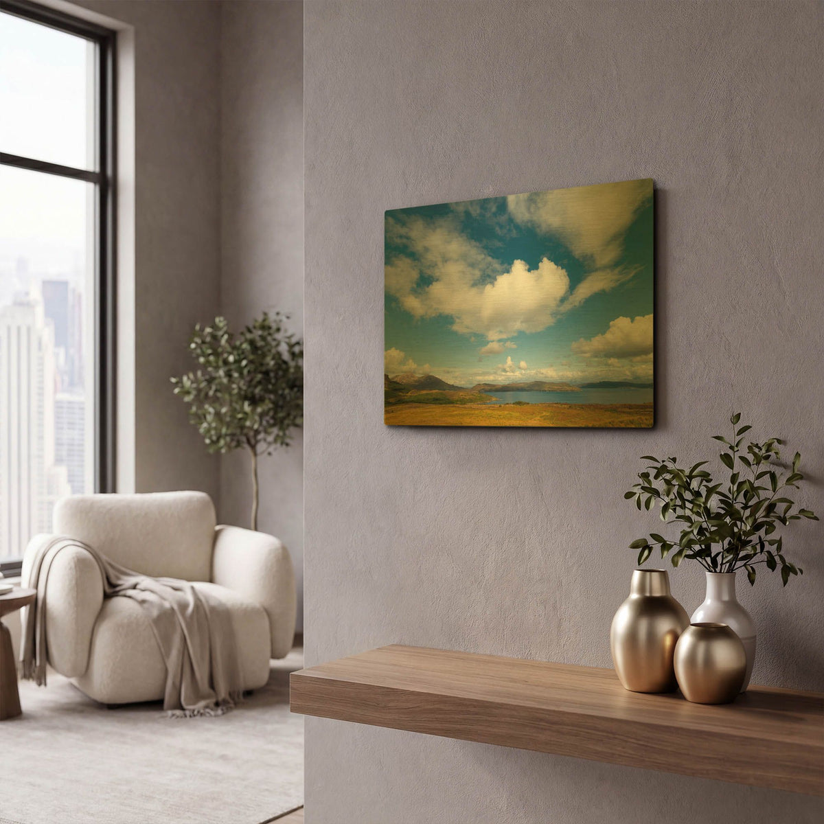'Under The Clouds' By Philippe Sainte Gold Metal Wall Art
