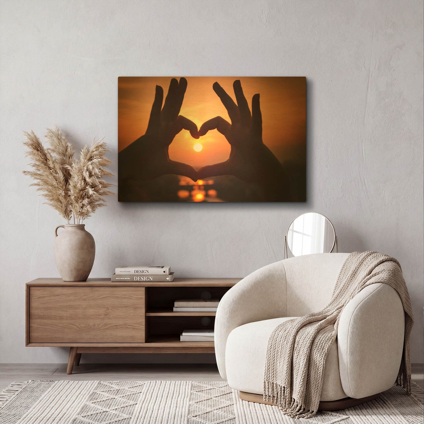 'Sunset Lovers' By Giuseppe Torre Gold Metal Wall Art