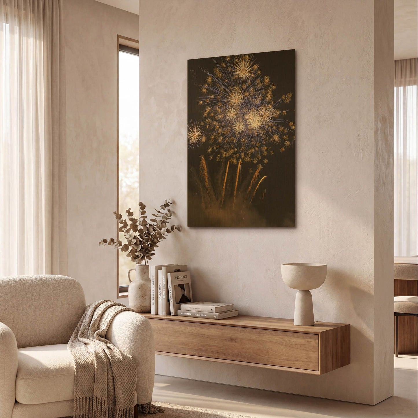 '4th of July Sky' By Giuseppe Torre Gold Metal Wall Art
