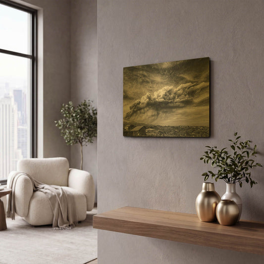 'Anger in the Sky' By Giuseppe Torre Gold Metal Wall Art