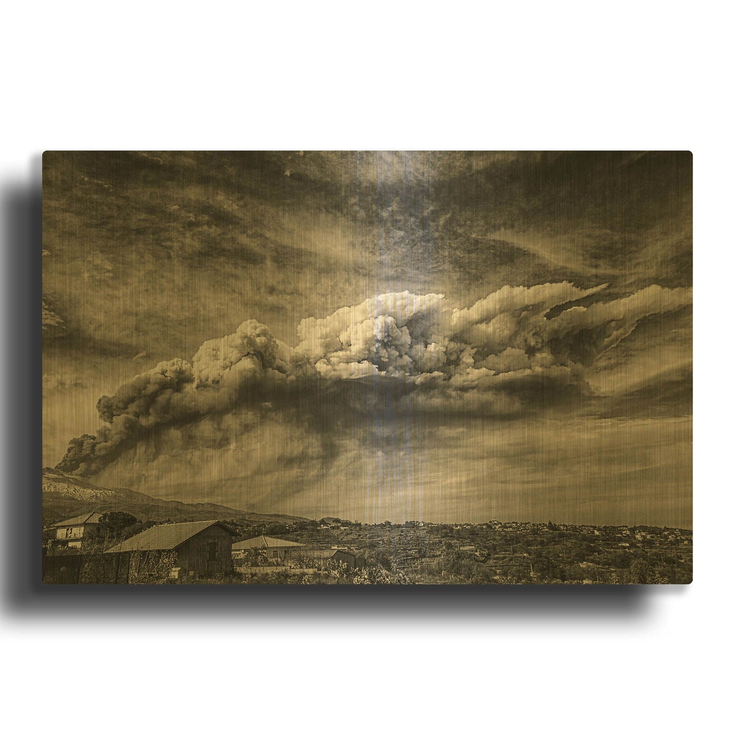 'Anger in the Sky' By Giuseppe Torre Gold Metal Wall Art
