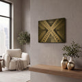'Inside the Pyramid' By Giuseppe Torre Gold Metal Wall Art