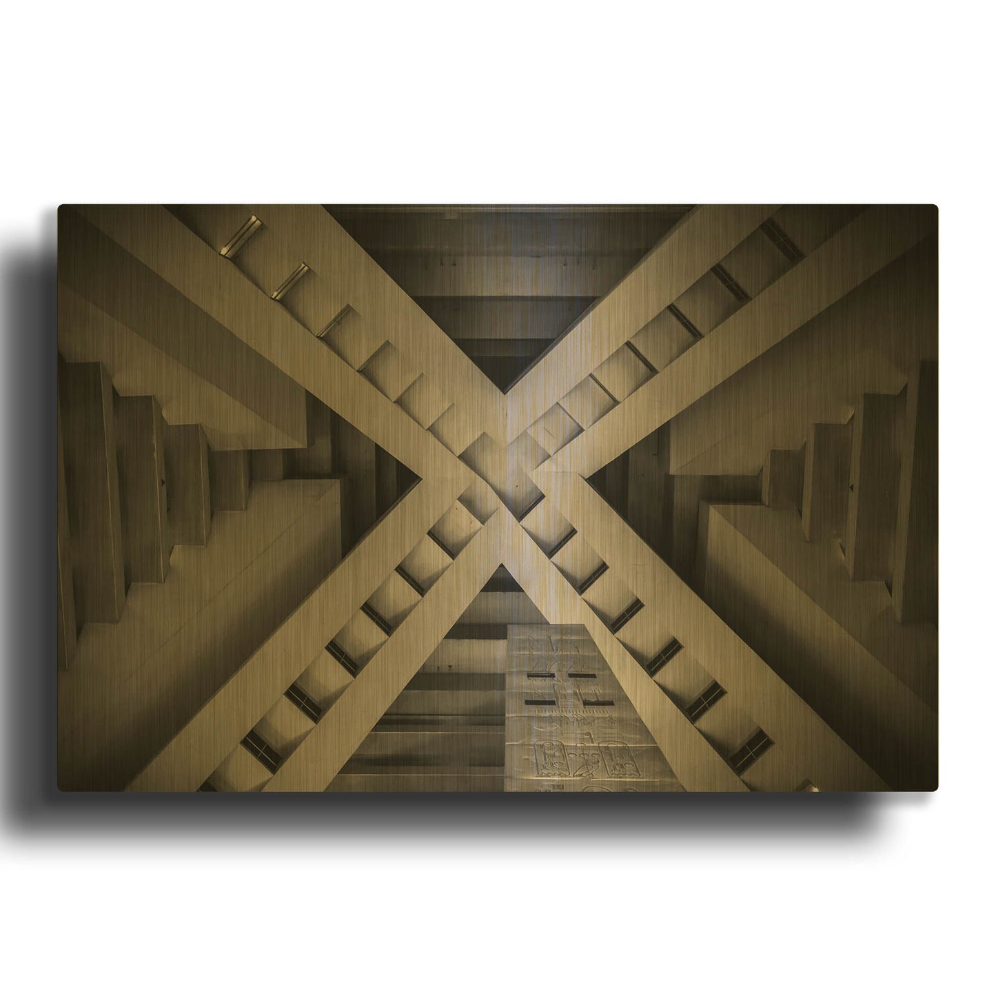 'Inside the Pyramid' By Giuseppe Torre Gold Metal Wall Art