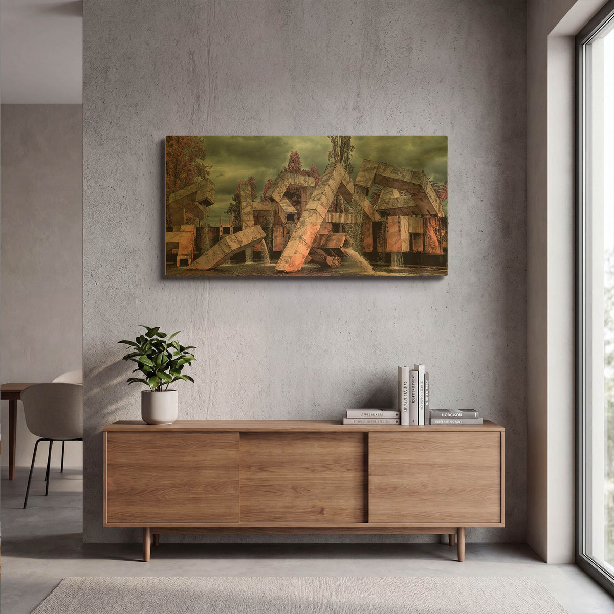 'Vaillancourt Fountain' By Giuseppe Torre Gold Metal Wall Art