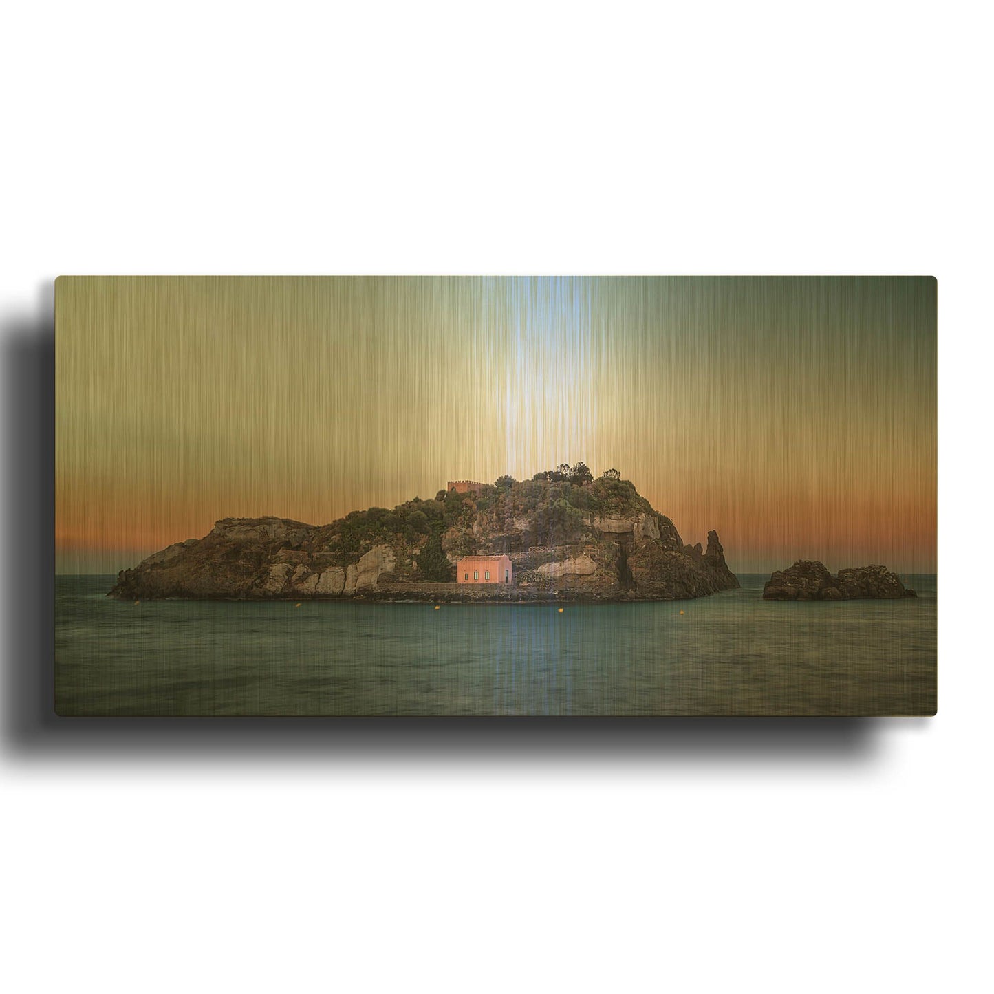 'Lachea Island' By Giuseppe Torre Gold Metal Wall Art