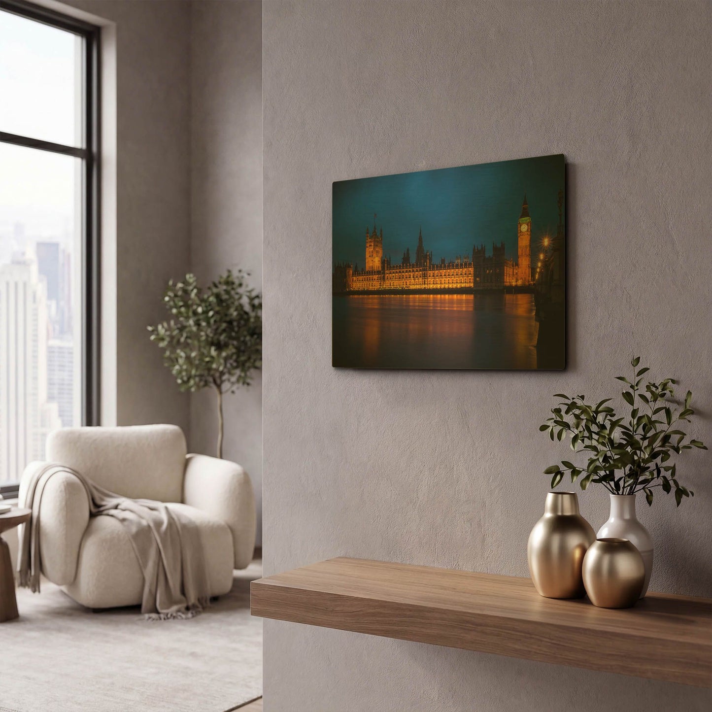 'The Classic' By Giuseppe Torre Gold Metal Wall Art