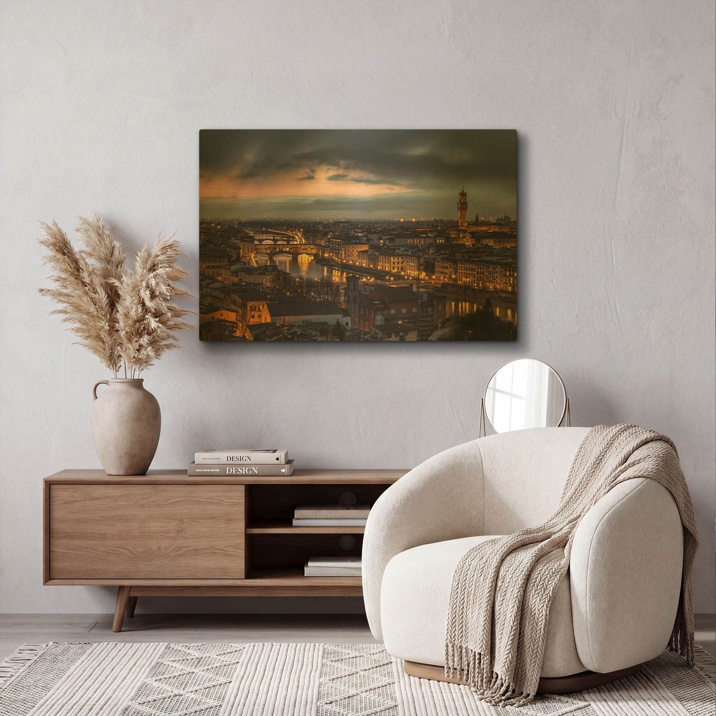 'The Old River' By Giuseppe Torre Gold Metal Wall Art