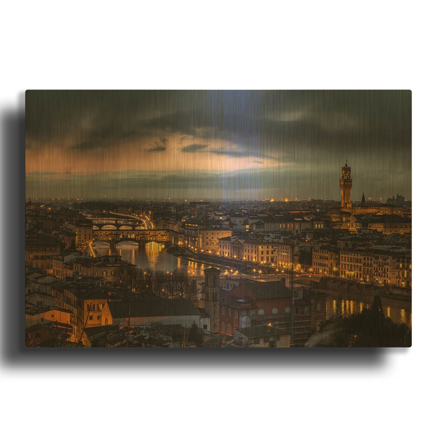 'The Old River' By Giuseppe Torre Gold Metal Wall Art