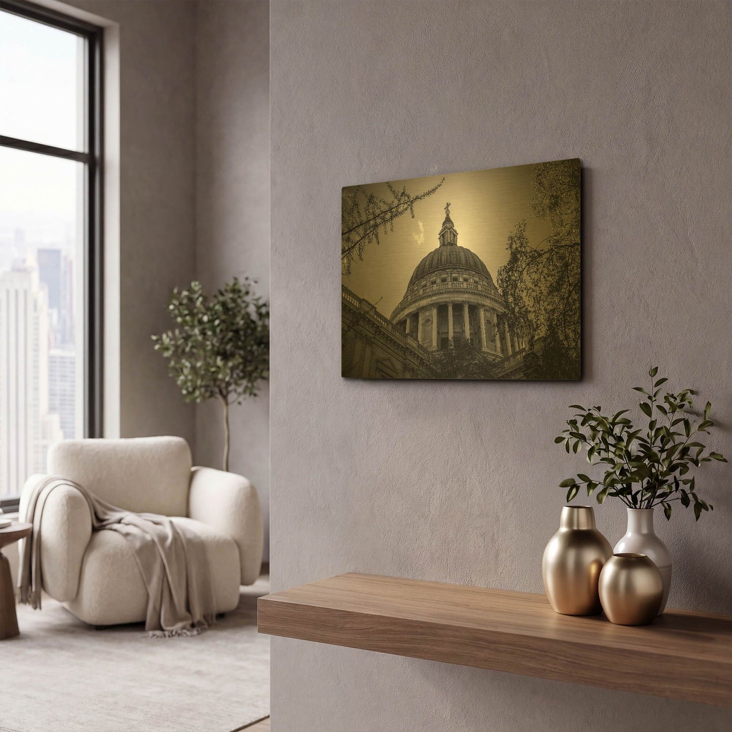 'Under The Dome' By Giuseppe Torre Gold Metal Wall Art