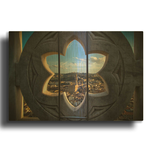 'Over the Tower' By Giuseppe Torre Gold Metal Wall Art