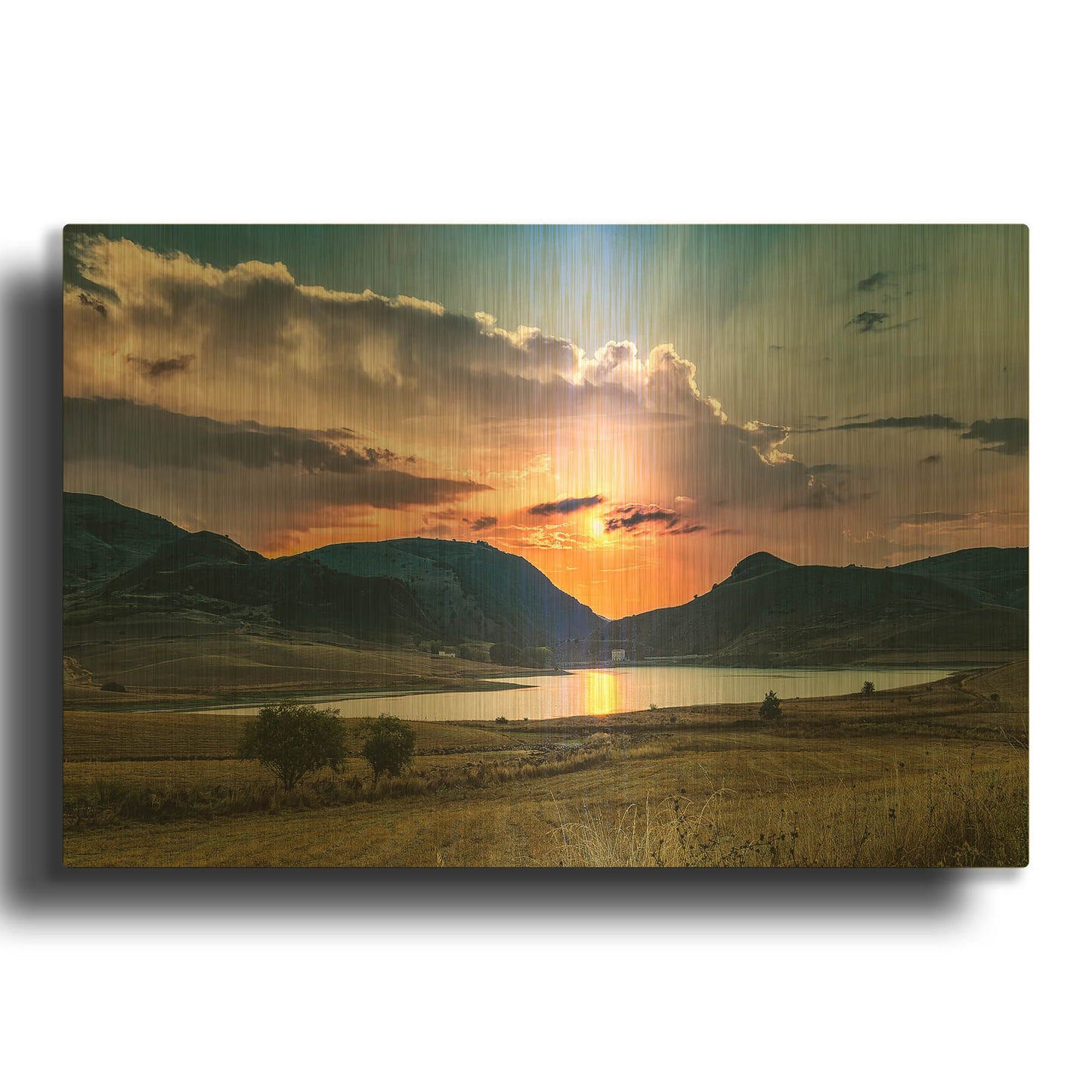'Sunrays' By Giuseppe Torre Gold Metal Wall Art