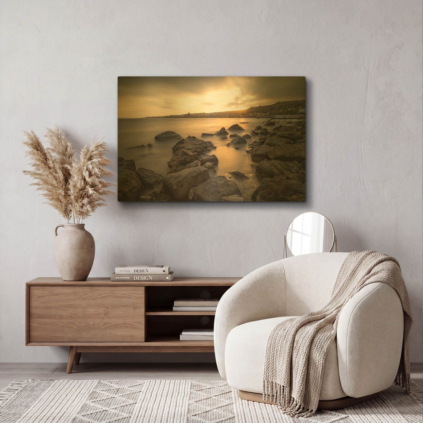 'Golden Sunset' By Giuseppe Torre Gold Metal Wall Art