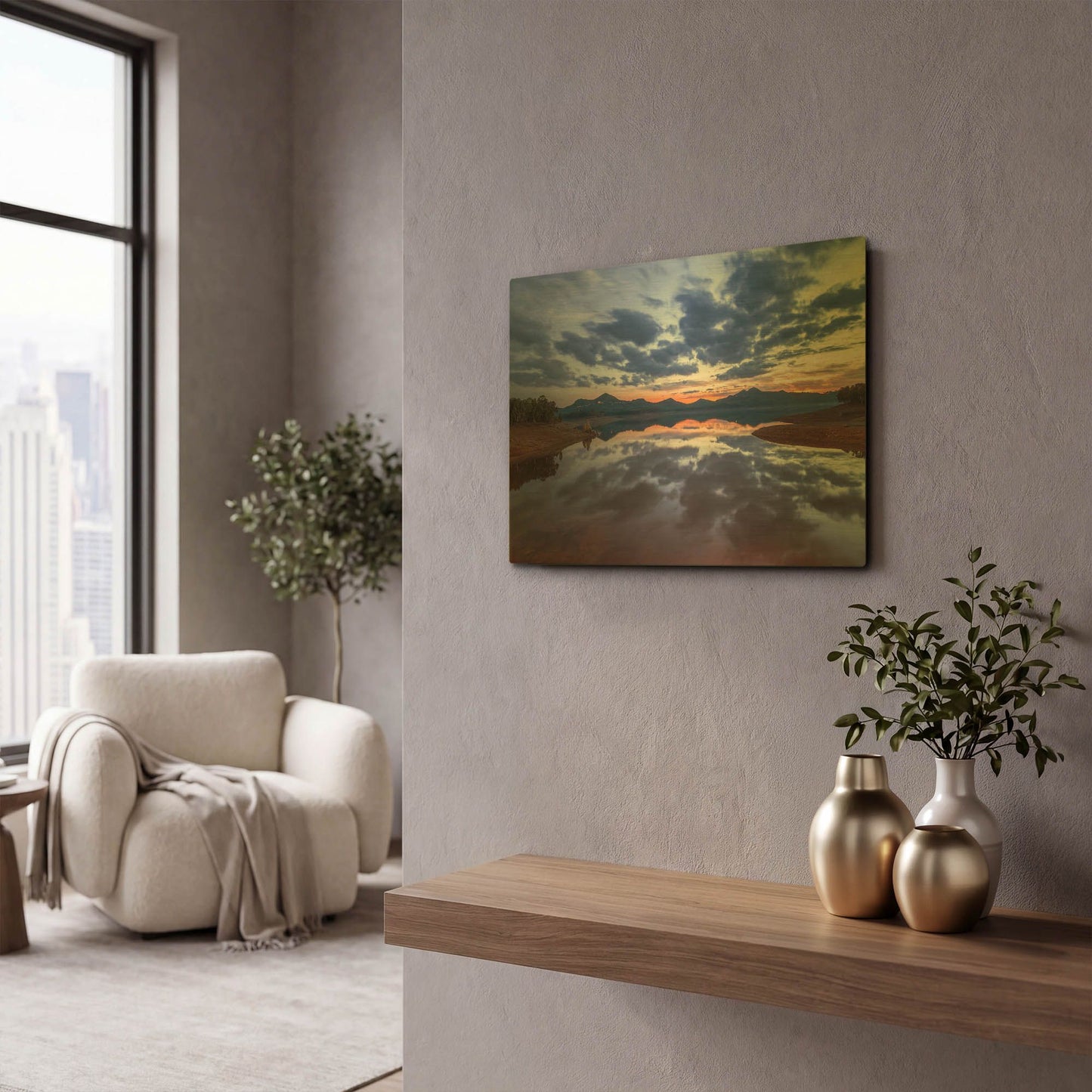 'Goodbye Blue Sky' By Giuseppe Torre Gold Metal Wall Art