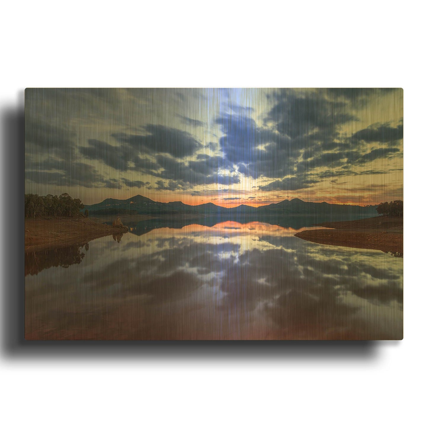 'Goodbye Blue Sky' By Giuseppe Torre Gold Metal Wall Art