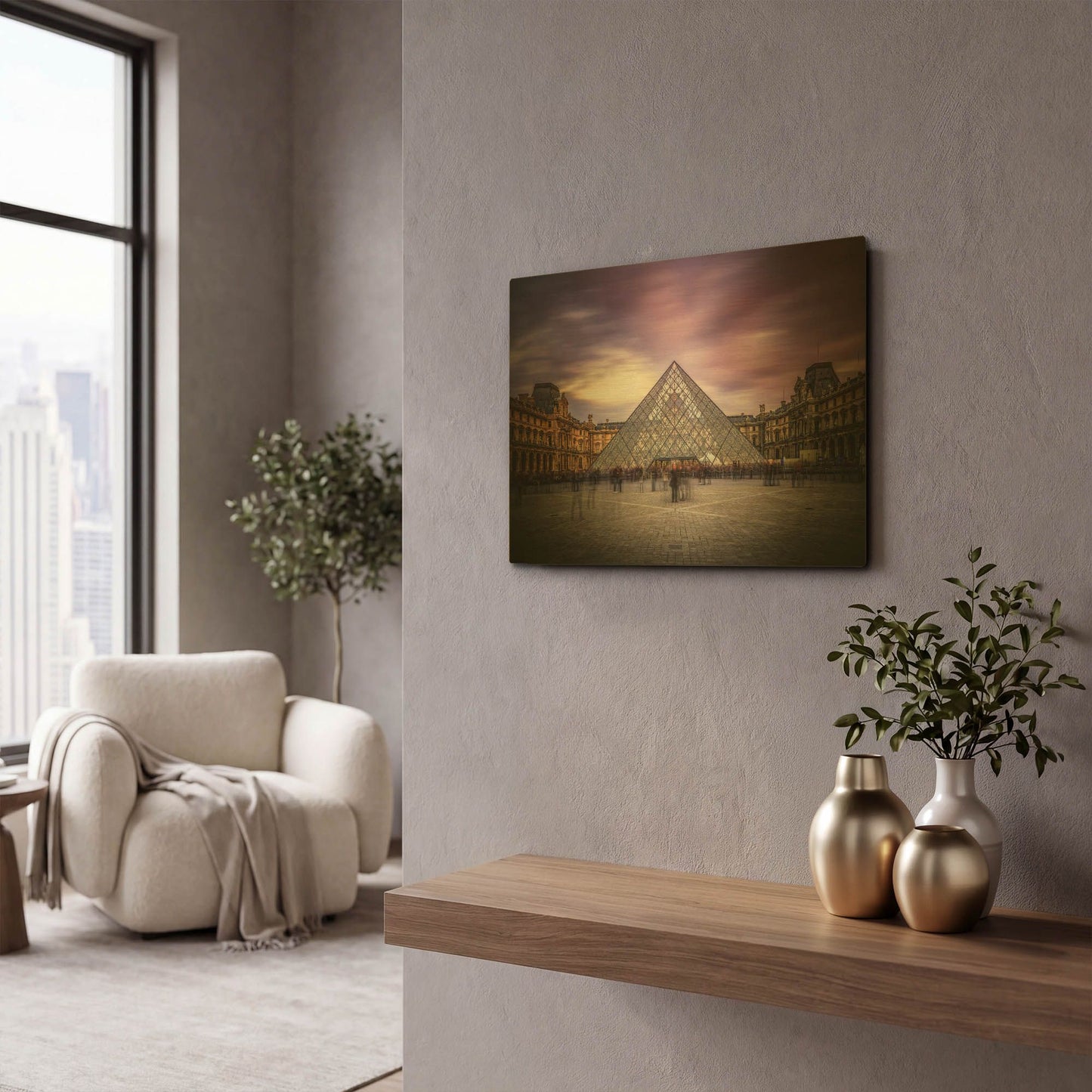 'Louvre I' By Giuseppe Torre Gold Metal Wall Art