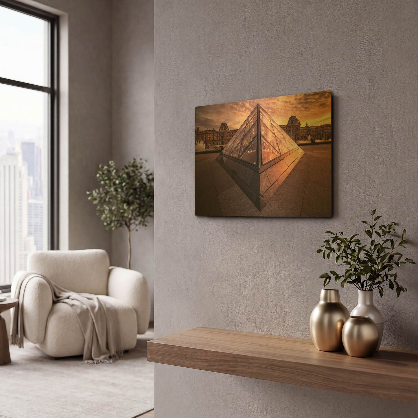 'Louvre II' By Giuseppe Torre Gold Metal Wall Art