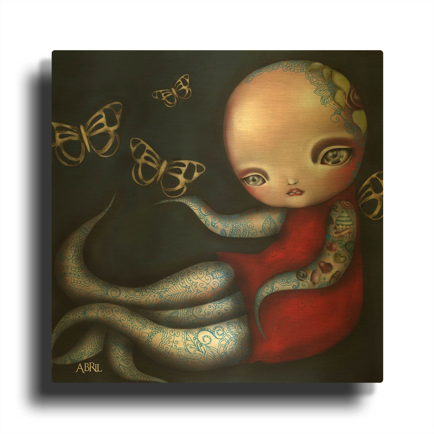 'Jinxi' By Abril Andrade Gold Metal Wall Art