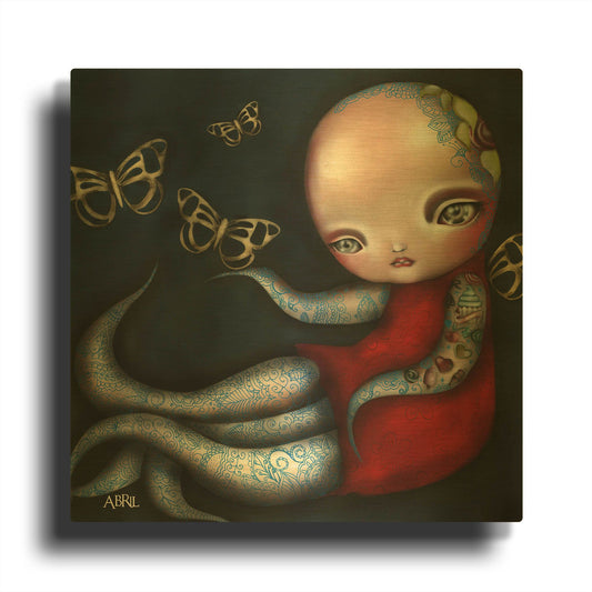 'Jinxi' By Abril Andrade Gold Metal Wall Art