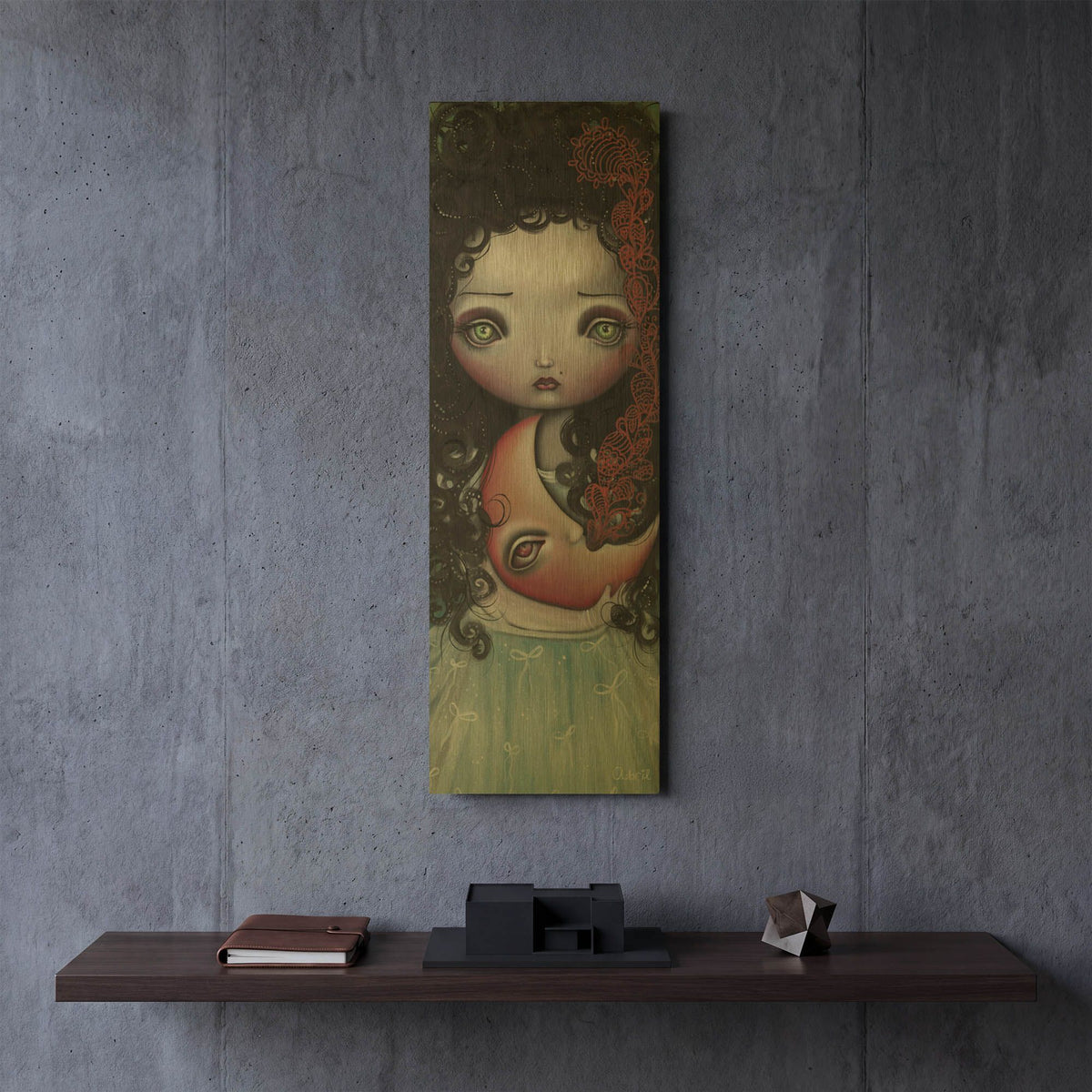 'Moon Keeper' By Abril Andrade Gold Metal Wall Art